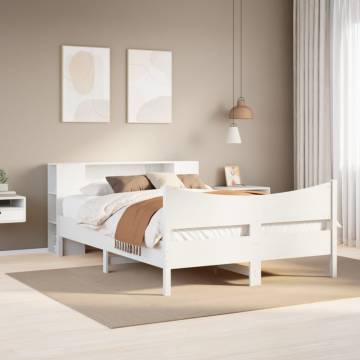 White Solid Wood Bed Frame 120x190 cm | Stylish & Functional