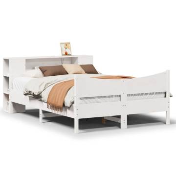 White Solid Wood Bed Frame 120x190 cm | Stylish & Functional