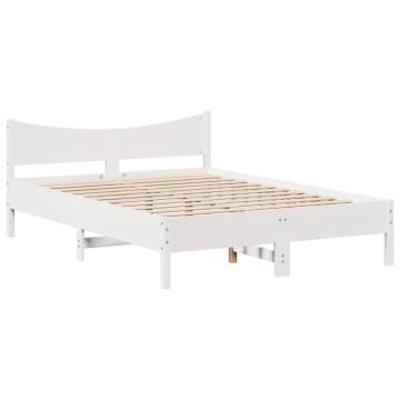 White Solid Wood Bed Frame 120x190 cm | Stylish & Functional