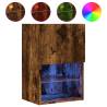 Stylish Smoked Oak TV Cabinets with LED Lights - 2 pcs