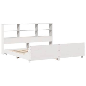 White Super King Bed Frame 180x200 cm - Solid Pine | HipoMarket