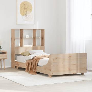 Solid Wood Pine Bed Frame 100x200 cm Without Mattress