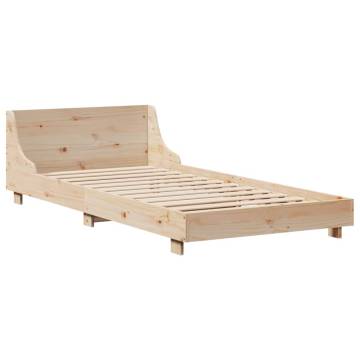 Solid Wood Pine Bed Frame 100x200 cm Without Mattress