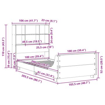 Solid Wood Pine Bed Frame 100x200 cm Without Mattress