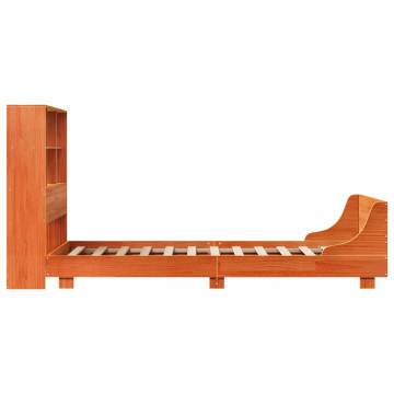 Solid Wood Pine Bed Frame - Wax Brown 90x190 cm Single