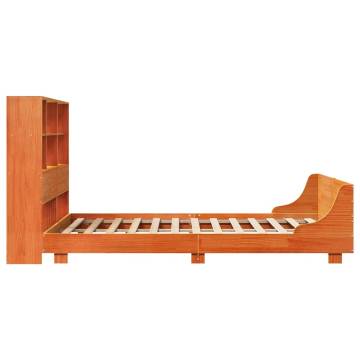 Solid Wood Bed Frame Without Mattress - Wax Brown, 135x190 cm