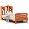 Bookcase Bed without Mattress - Solid Wood Pine Wax Brown 100x200