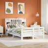  Bookcase Bed without Mattress White 150x200 cm King Size Solid Wood Pine Colour white Size 150 x 200 cm 