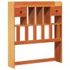 Bookcase Bed in Wax Brown - Solid Pine Wood, Small Single Size