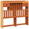 Bookcase Bed without Mattress - Wax Brown Solid Pinewood