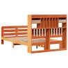 Bookcase Bed without Mattress - Wax Brown Solid Pinewood