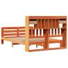 Bookcase Bed without Mattress - Solid Pine Wax Brown 140x190 cm