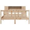 Bookcase Bed King Size 150x200 cm - Solid Pinewood Frame