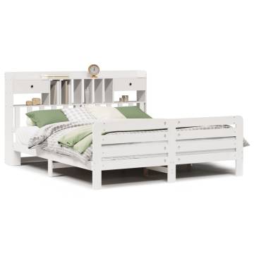 Bookcase Bed without Mattress White 180x200 cm Super King