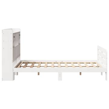 Bookcase Bed without Mattress - White Double 135x190 cm Pine