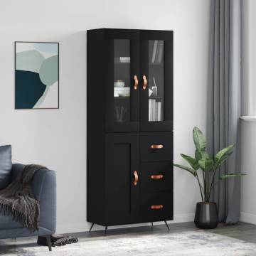 Elegant Highboard Black 69.5x34x180 cm - Stylish Storage Solution