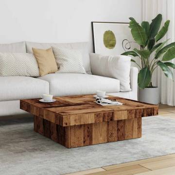 Coffee Table Old Wood 90x90 cm | Durable Engineered Wood