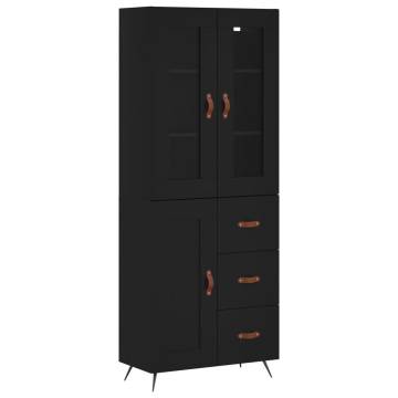 Elegant Highboard Black 69.5x34x180 cm - Stylish Storage Solution