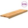  Stair Treads 16 pcs Light Brown 90x30x2 cm Solid Wood Oak Colour light brown Size 90 x 30 x 2 cm Quantity in Package 16 