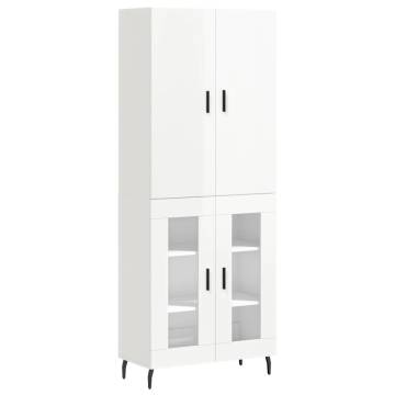 Highboard High Gloss White - Stylish Engineered Wood Storage