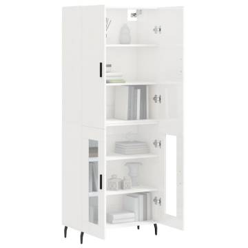 Highboard High Gloss White - Stylish Engineered Wood Storage