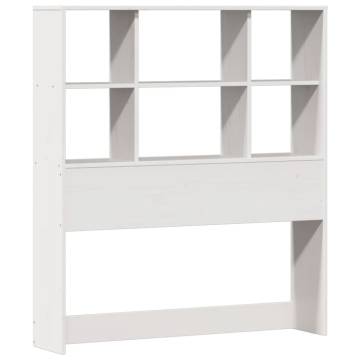 Bookcase Bed without Mattress - White 90x190cm Single Pine