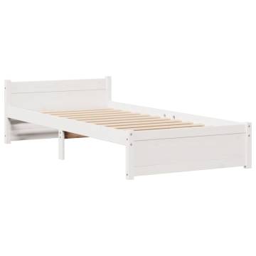 Bookcase Bed without Mattress - White 90x190cm Single Pine