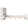 Bookcase Bed Without Mattress - White Solid Wood Pine 140x190cm