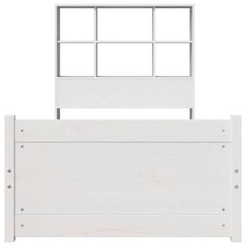 Bookcase Bed Without Mattress - White 90x200cm Solid Pine