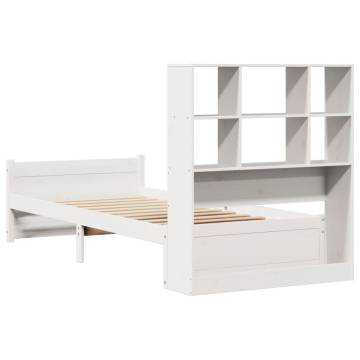 Bookcase Bed Without Mattress - White 90x200cm Solid Pine