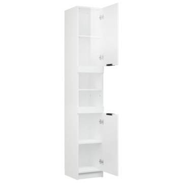 High Gloss White Bathroom Cabinet - 32x34x188.5cm