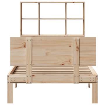 Bookcase Bed 75x190cm Small Single - Solid Pine Wood | HipoMarket