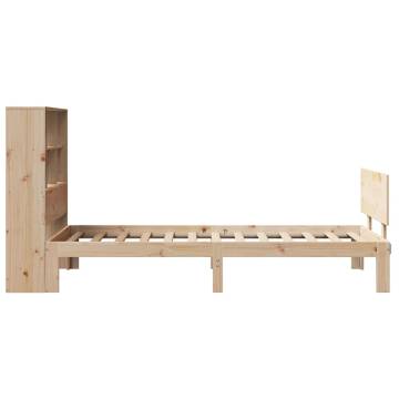 Bookcase Bed 75x190cm Small Single - Solid Pine Wood | HipoMarket