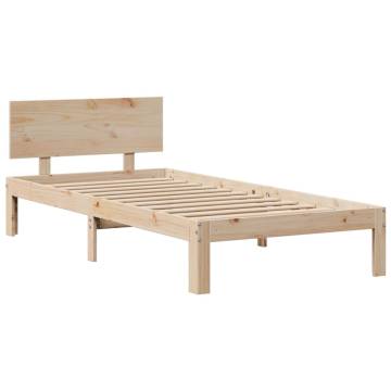 Bookcase Bed 75x190cm Small Single - Solid Pine Wood | HipoMarket