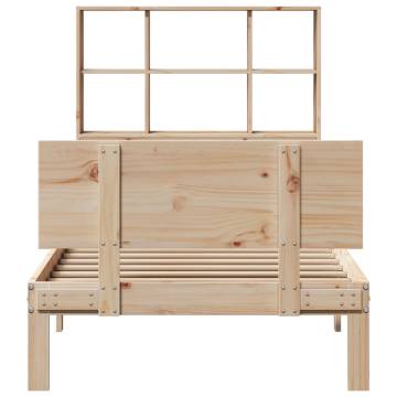 Bookcase Bed without Mattress - 90x190cm Solid Pine Wood