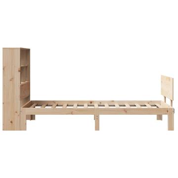 Bookcase Bed without Mattress - 90x190cm Solid Pine Wood