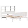 Bookcase Bed without Mattress – White Solid Pine 140x190cm