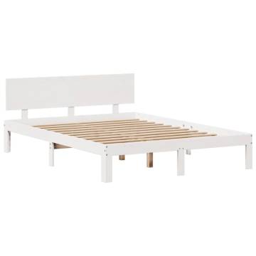 Bookcase Bed without Mattress - White 120x200cm Solid Pinewood