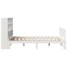 Bookcase Bed Frame 140x200cm in White - Solid Pine Wood