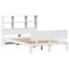 Bookcase Bed without Mattress White 160x200cm - Solid Pine