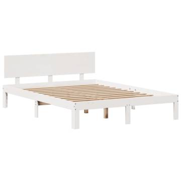 Bookcase Bed without Mattress White 160x200cm - Solid Pine