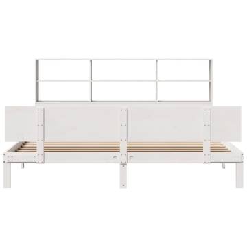 Bookcase Bed without Mattress - White 180x200 cm Super King