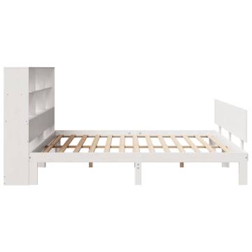 Bookcase Bed without Mattress - White 180x200 cm Super King