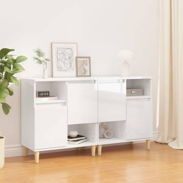 High Gloss White Sideboards 2 pcs | Stylish Storage Solution