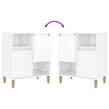 High Gloss White Sideboards 2 pcs | Stylish Storage Solution