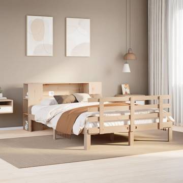 Bookcase Bed 120x200cm - Solid Pine Wood Frame | Hipomarket