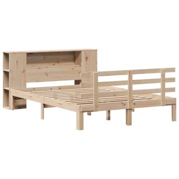 Bookcase Bed 120x200cm - Solid Pine Wood Frame | Hipomarket