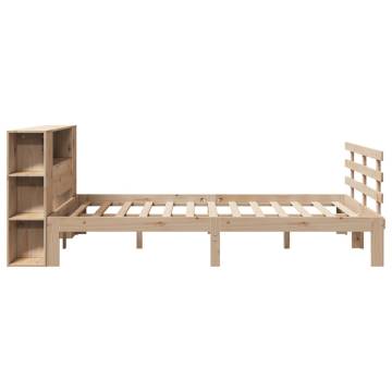 Bookcase Bed 120x200cm - Solid Pine Wood Frame | Hipomarket