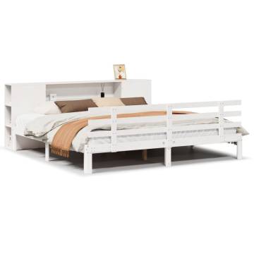 Bookcase Bed without Mattress White 180x200 cm Super King