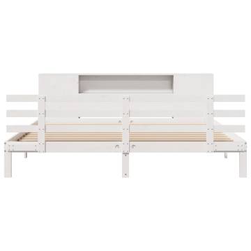 Bookcase Bed without Mattress White 180x200 cm Super King